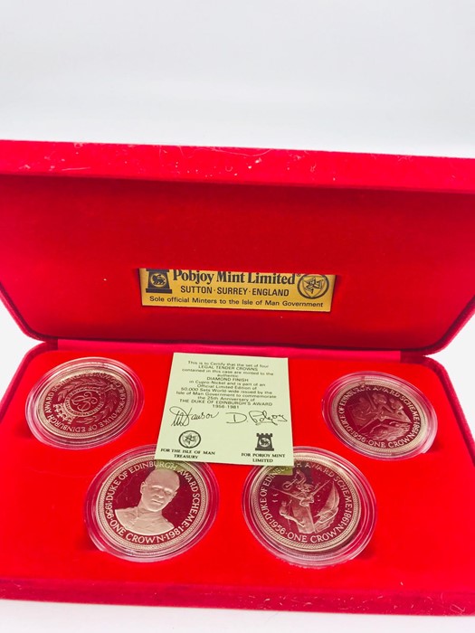 A Boxed set of cupro-nickel crowns celebrating 25th Anniversary of The Duke of Edinburgh's Award