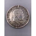 A Great Britain 1817 Half Crown, holed on edges, VF George III with Crown, Shield and Harter to