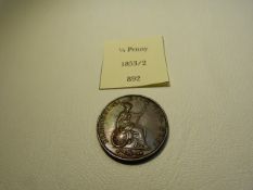 A Great Britain 1853/2 1/2 penny Victoria with Britannia to reverse. AEF