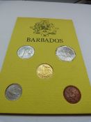 A selection of sixty three coins from Barbados and one proof set 1973