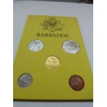 A selection of sixty three coins from Barbados and one proof set 1973