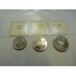 A selection of five 1997 coins from Eritrea 1 Cent, 5 Cents,10 Cents, 25 Cents, 100 Cents