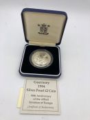 A 1994 Silver proof £2 coin commemorating the 50th Anniversary of the Allied Invasion of Europe