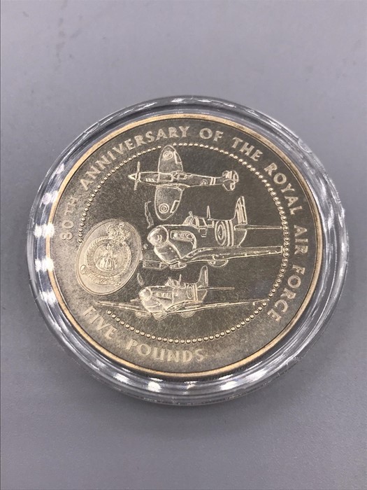 A silver proof 1998 5 Pounds 80th Anniversary of the RAF