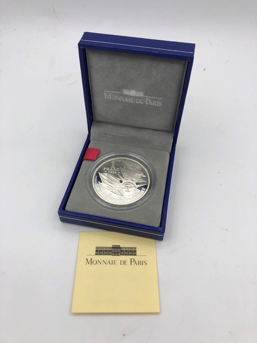 A 1993 Silver Proof 1 Franc coin (22.2g)