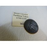 A Canadian Farthing Token dating, 1750-1755, Bust of Man (F)