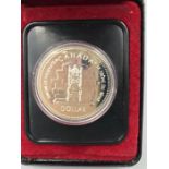 A Canadian proof coin In presentation Case RCMP GRC 1952 to 1977 Elizabet II One dollar.