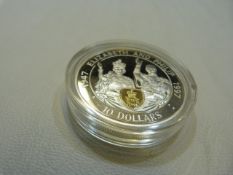 An East Caribbean States silver proof 28.3g 1997 10 dollar coin