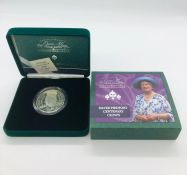 A Queen Mother Centenary Year Silver Piedfort Centenary Crown