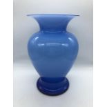 A Copenhagen ombre style blue glass vase ( H28cm X W17cm)