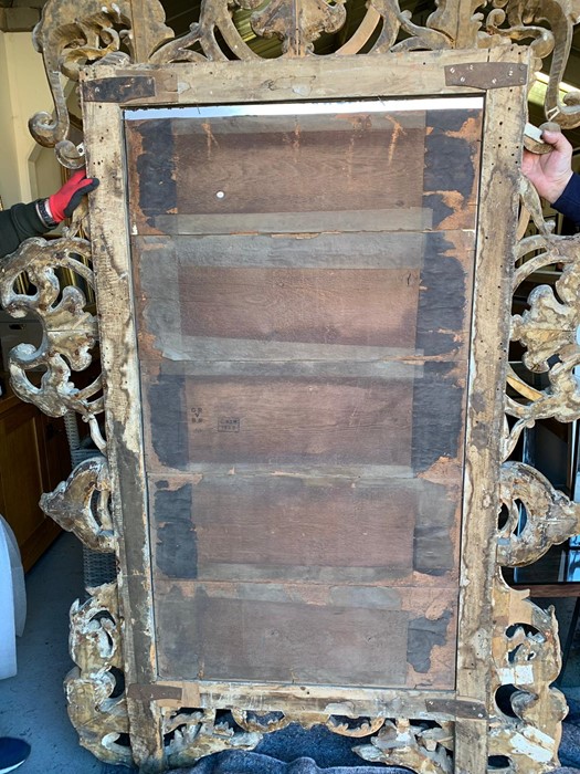 A Stripped Lime and Pine Mirror. A modern rectangular plate within an elaborate pierced foliate - Image 9 of 10