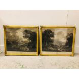 Two Engravings from the original paintings by E Luccarelli 55 cm x 48 cm.