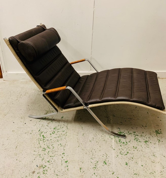 A Brown Leather recliner