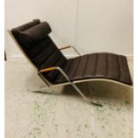 A Brown Leather recliner