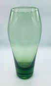 Whitefriars Sea Green Vase Pat no 8974 Designed by Barnaby Powell c.1934 H 25.5cms