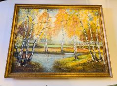 An oil on canvas of a woodland scene signed bottom right Horace Sequeira