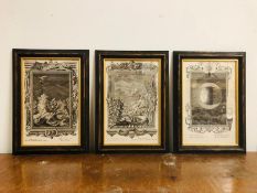 A Framed set of Antique etchings (40 cm x 28cm )