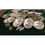 A selection of silver plated items