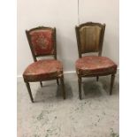 A Pair of Gilt Hall Chairs on reeded turned legs