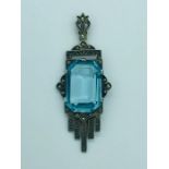 An Art Deco style marcasite pendant.