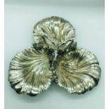 A Walker and Hall Shell themed, silver plated bowl.