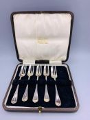 Five hallmarked silver dessert forks