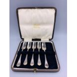 Five hallmarked silver dessert forks