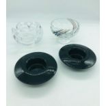 Four Decorative glass bowls and candle holders