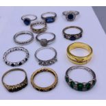 Thirteen fashion silver rings