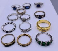 Thirteen fashion silver rings