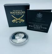 The Battle of Waterloo commemorative medal, bronze layered in platinum.