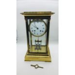 A Large Eight Day Brass Mantle clock