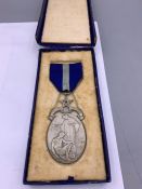 STERLING SILVER AEGROS SANAT HUMANITAS MASONIC JEWEL MEDAL awarded to Bro. A H JAY No. 3811,