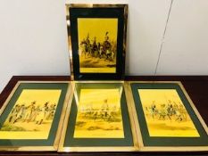 Four Framed prints of Garde Imperiale 1804