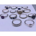 Fourteen fashion silver rings