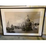 A Large framed print of a Venetian scene 96 cm x 142 cm
