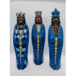 Allan Hytholm made three kings in cobalt blue and gold. Approximately 40cms tall