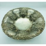 A Hallmarked silver pierced bowl, Chester. 290g.