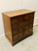 A Two over three pine chest of drawers