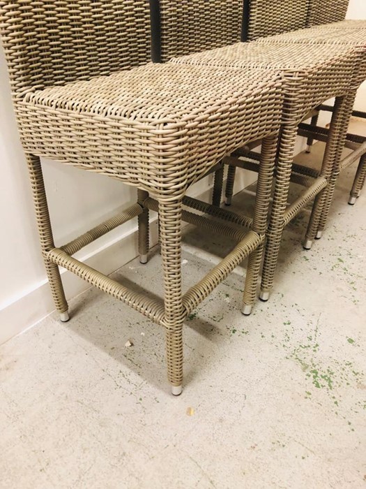 Four grey rattan bar chairs with chrome feet. - Image 3 of 6