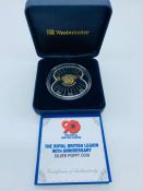 The Royal British Legion 90th Anniversary silver poppy coin