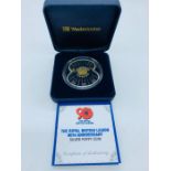 The Royal British Legion 90th Anniversary silver poppy coin
