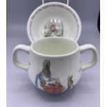 A Boxed Peter Rabbit gift set to include two handled mug and bowl