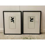 Two Contemporary framed Black and White prints (80cm x 60cm)