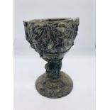 A metal chalice style vessel