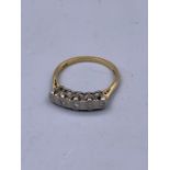 An 18ct yellow gold, five stone diamond ring (2.9g)