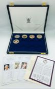 A Boxed set of commemorative coins Royal Engagement Announcement, 1953 Coronation Crown, Three coins