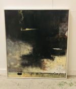 A Large 120cm x 132cm framed Abstract canvas Descent by Bridget Leaman. 2008