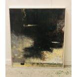 A Large 120cm x 132cm framed Abstract canvas Descent by Bridget Leaman. 2008
