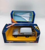 A Corgi Diecast model of a British Airways liveried Ford Escort Van along with a Corgi Concorde with